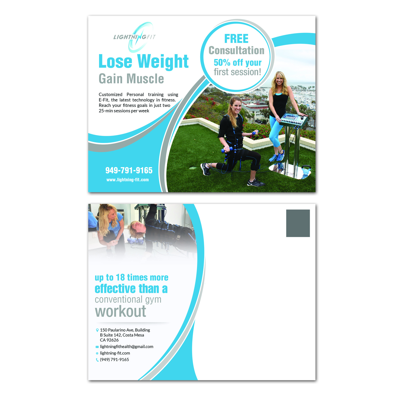 Postcard Design by creative.bugs for Lightning Fit | Design #13399694