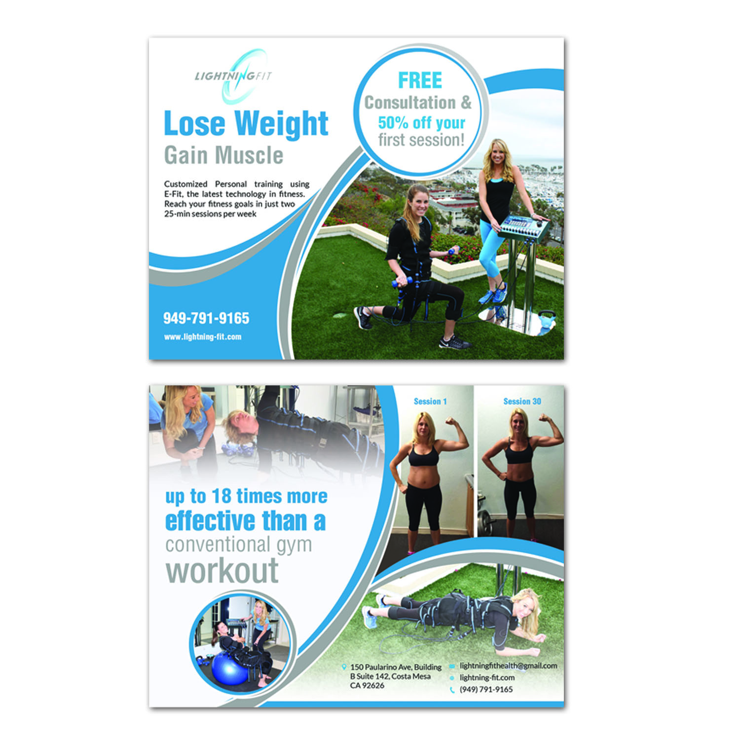 Postcard Design by creative.bugs for Lightning Fit | Design #13420222