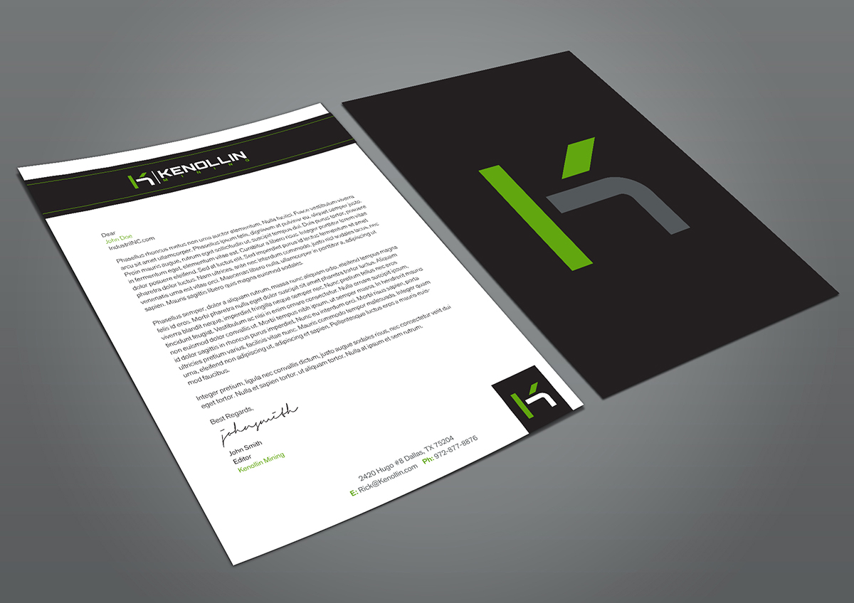 Letterhead Design by Viktorijan for Kenollin Mining | Design #2541613