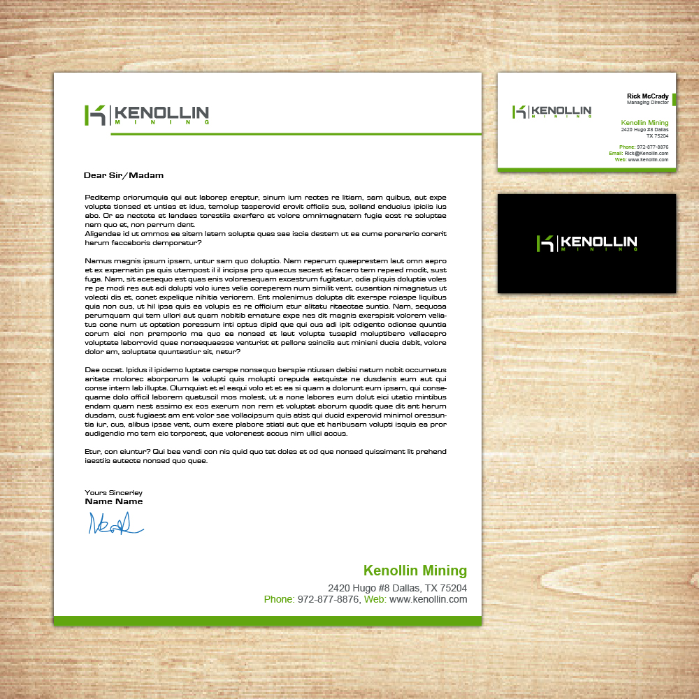 Letterhead Design by Vivid Design for Kenollin Mining | Design #2479843