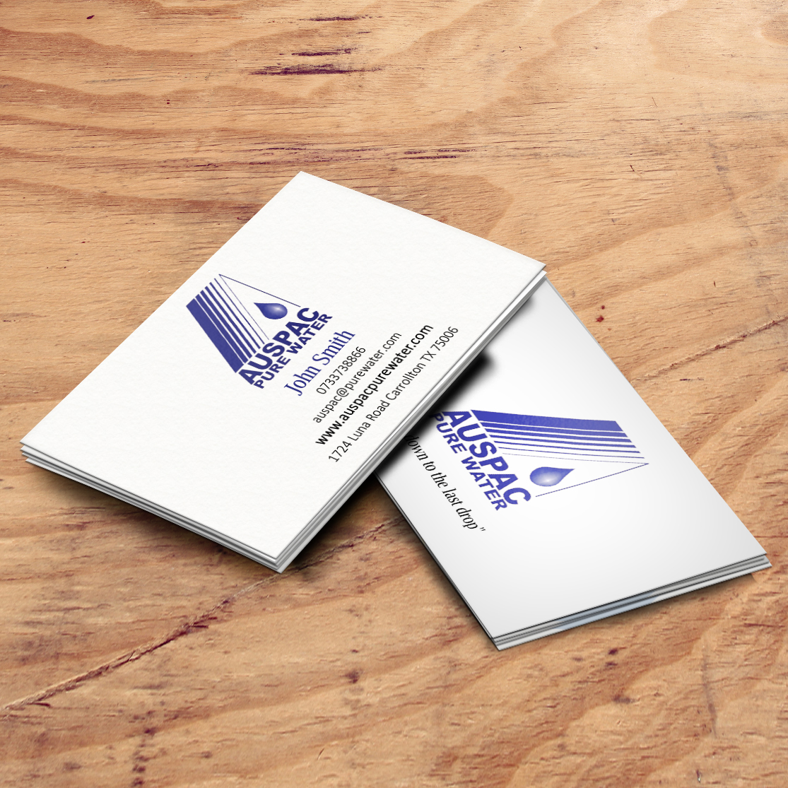 Business Card Design by Pixi Dust for Auspac Pure Water P/L | Design #13401660