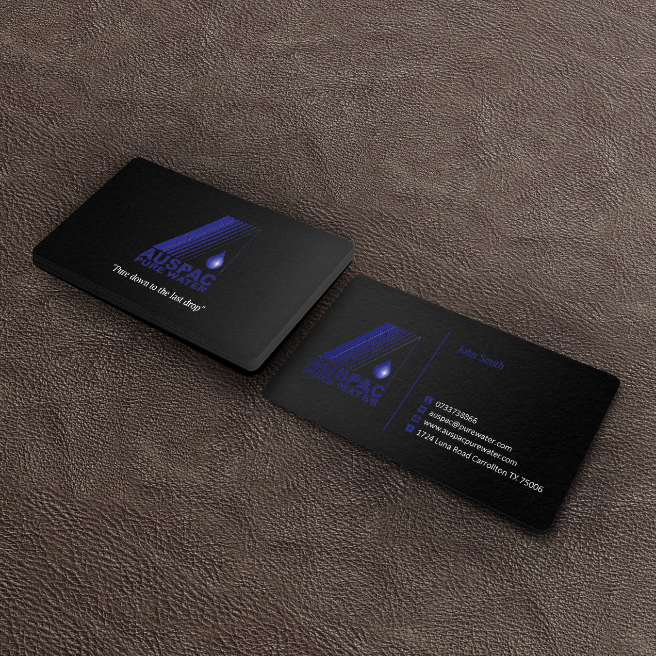 Business Card Design by Pixi Dust for Auspac Pure Water P/L | Design #13401662