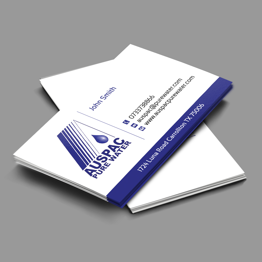Business Card Design by Pixi Dust for Auspac Pure Water P/L | Design #13401666