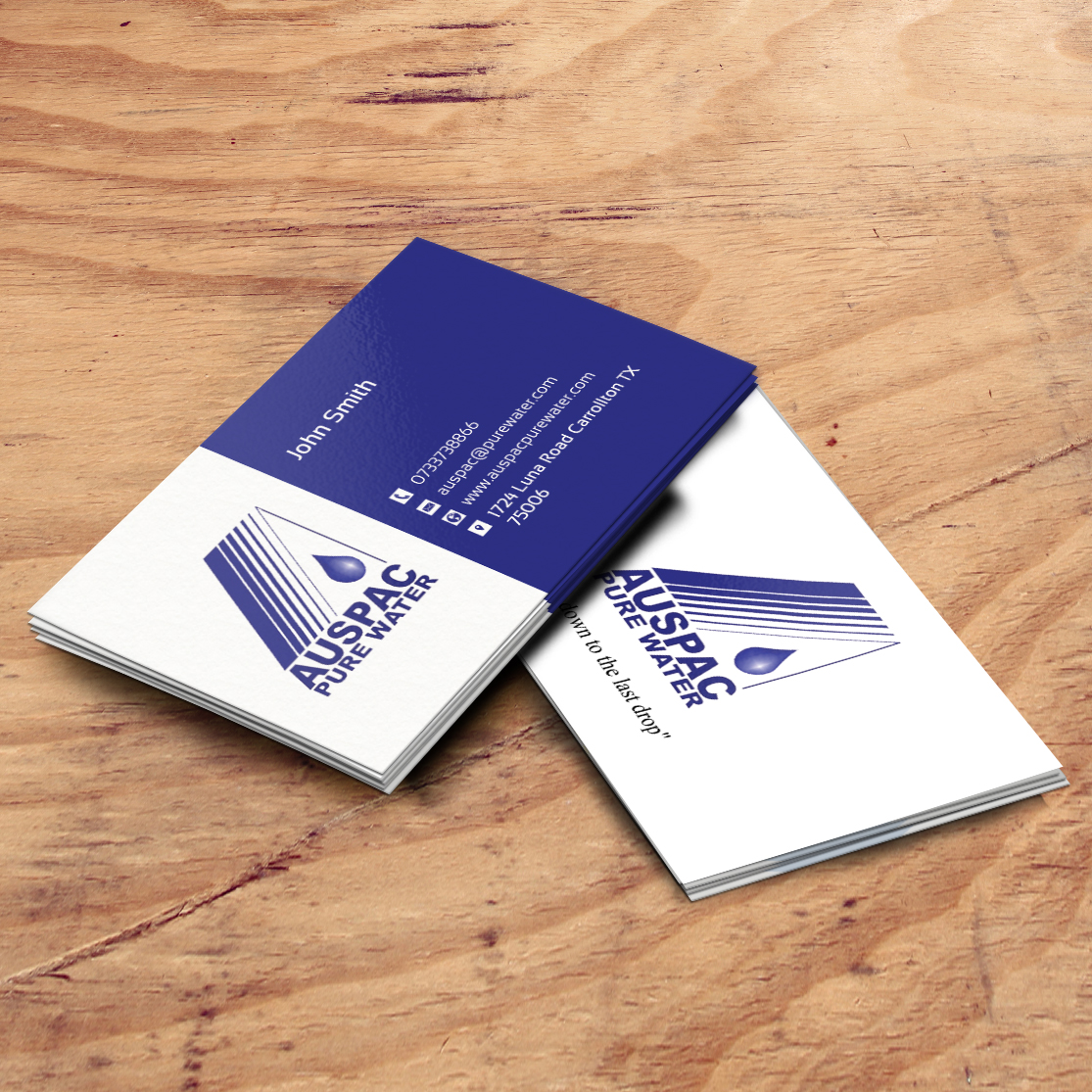 Business Card Design by Pixi Dust for Auspac Pure Water P/L | Design #13401667