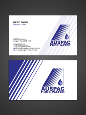 Business Card Design by Sandaruwan for Auspac Pure Water P/L | Design #13396881