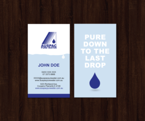 Design de Carte de Visite par JK18 pour Auspac Pure Water P/L | Design : #13408981