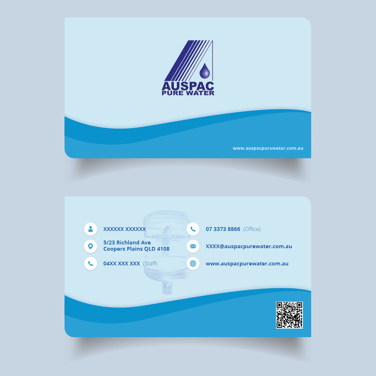Business Card Design by manarpan189 for Auspac Pure Water P/L | Design #13401043