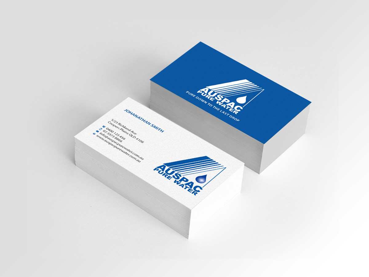 Business Card Design by Creations Box 2015 for Auspac Pure Water P/L | Design #13402742
