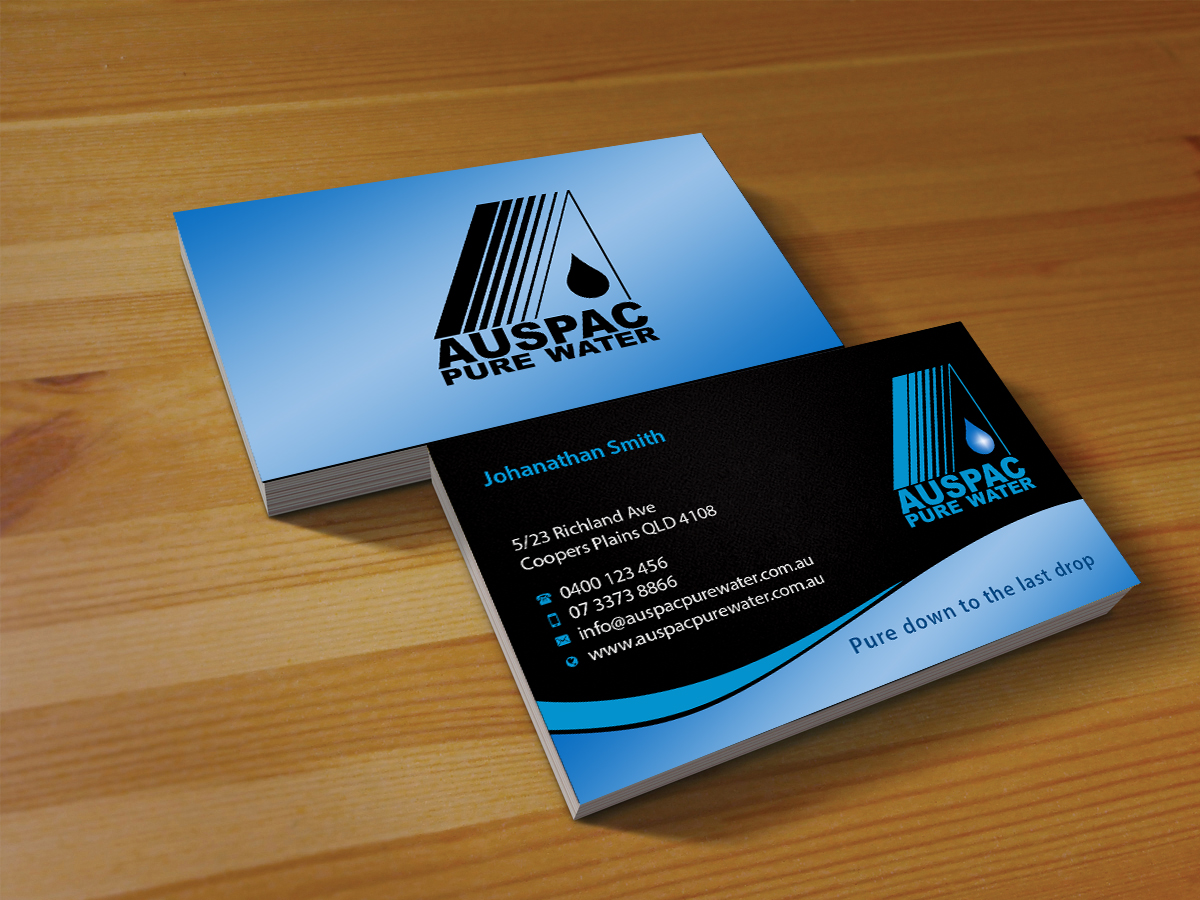 Business Card Design by Creations Box 2015 for Auspac Pure Water P/L | Design #13402745