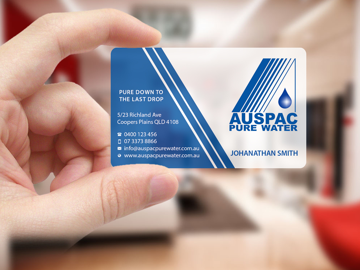 Business Card Design by Creations Box 2015 for Auspac Pure Water P/L | Design #13402748