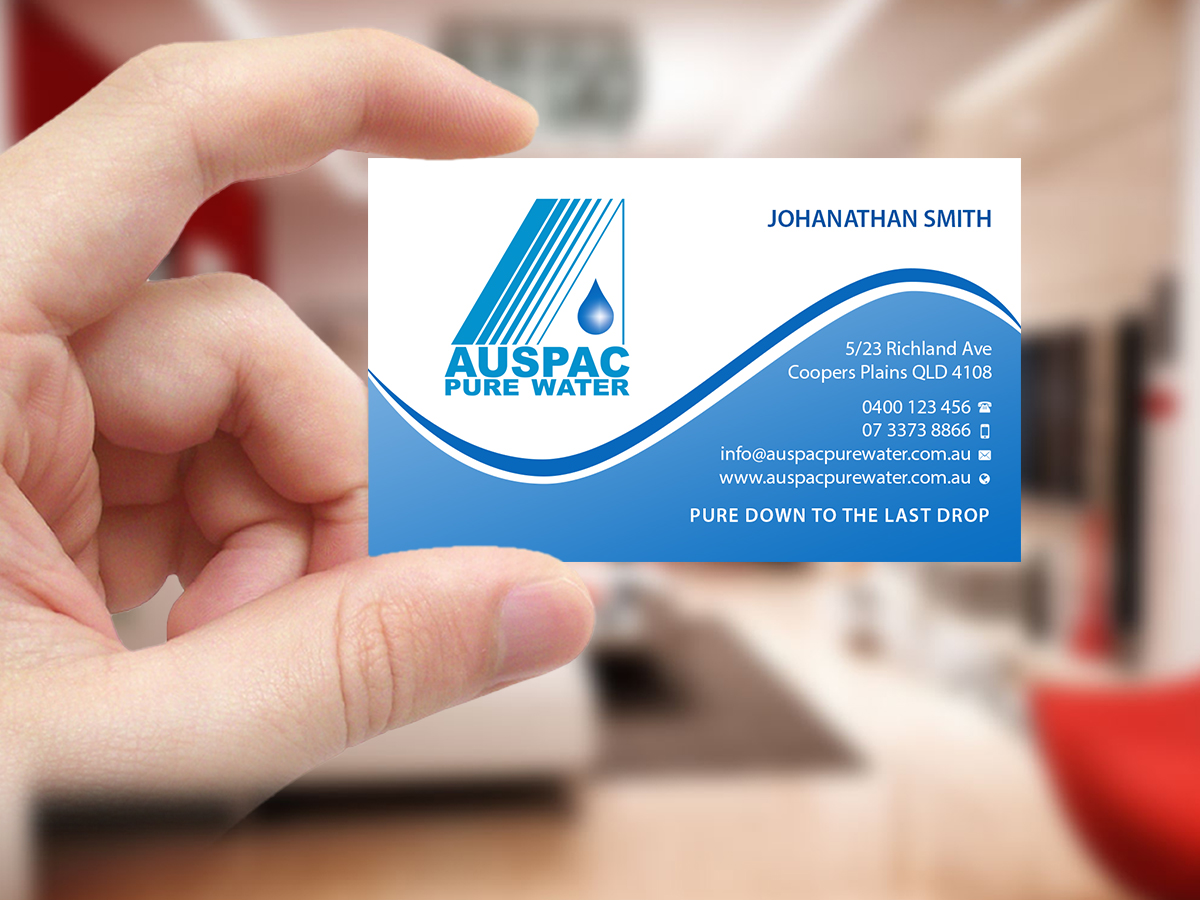 Business Card Design by Creations Box 2015 for Auspac Pure Water P/L | Design #13402751