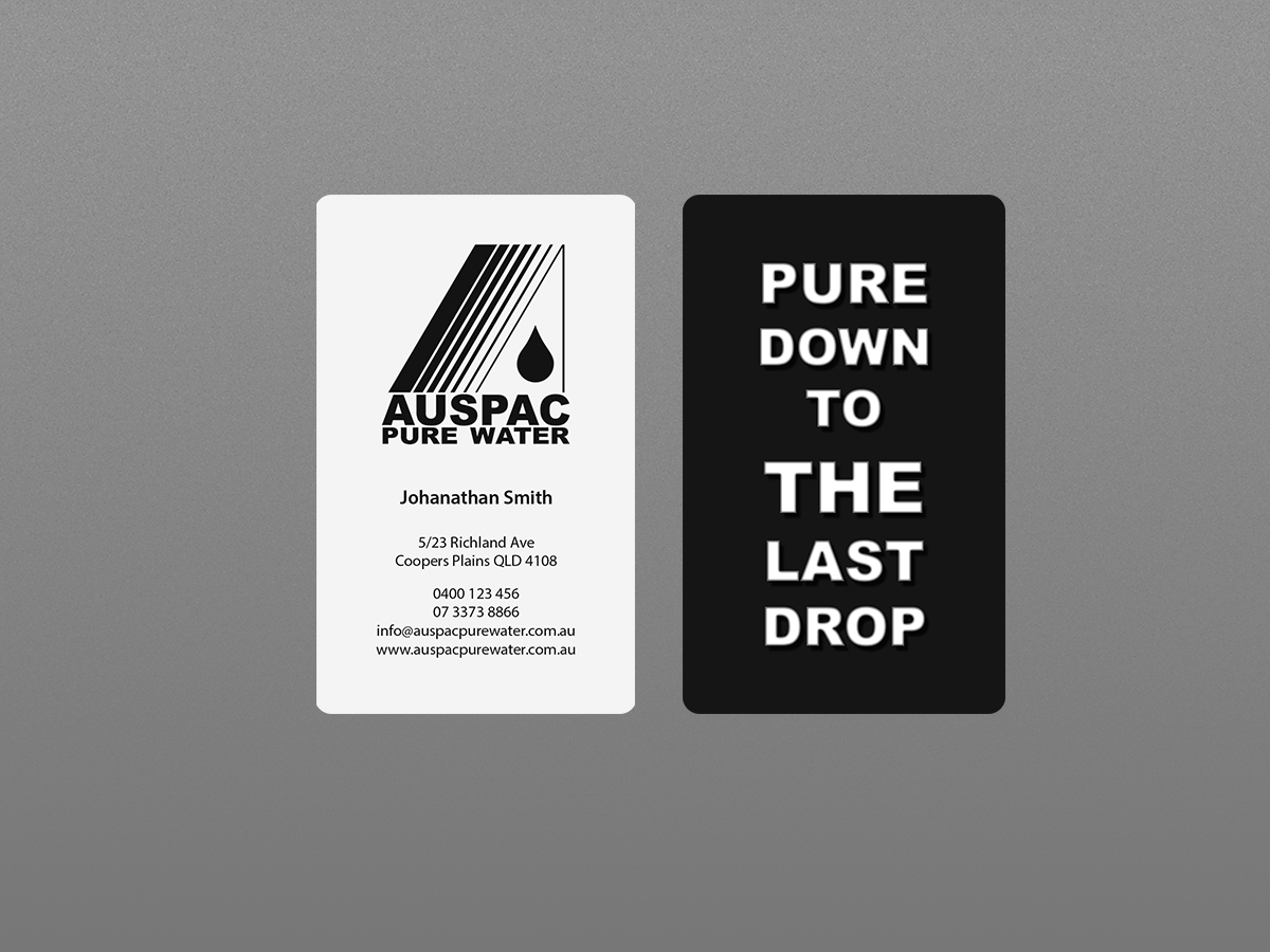 Business Card Design by Creations Box 2015 for Auspac Pure Water P/L | Design #13402755