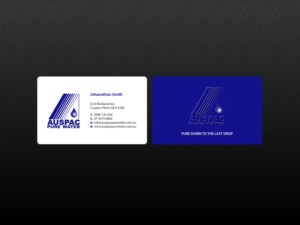 Business Card Design by Creations Box 2015 for Auspac Pure Water P/L | Design: #13402759