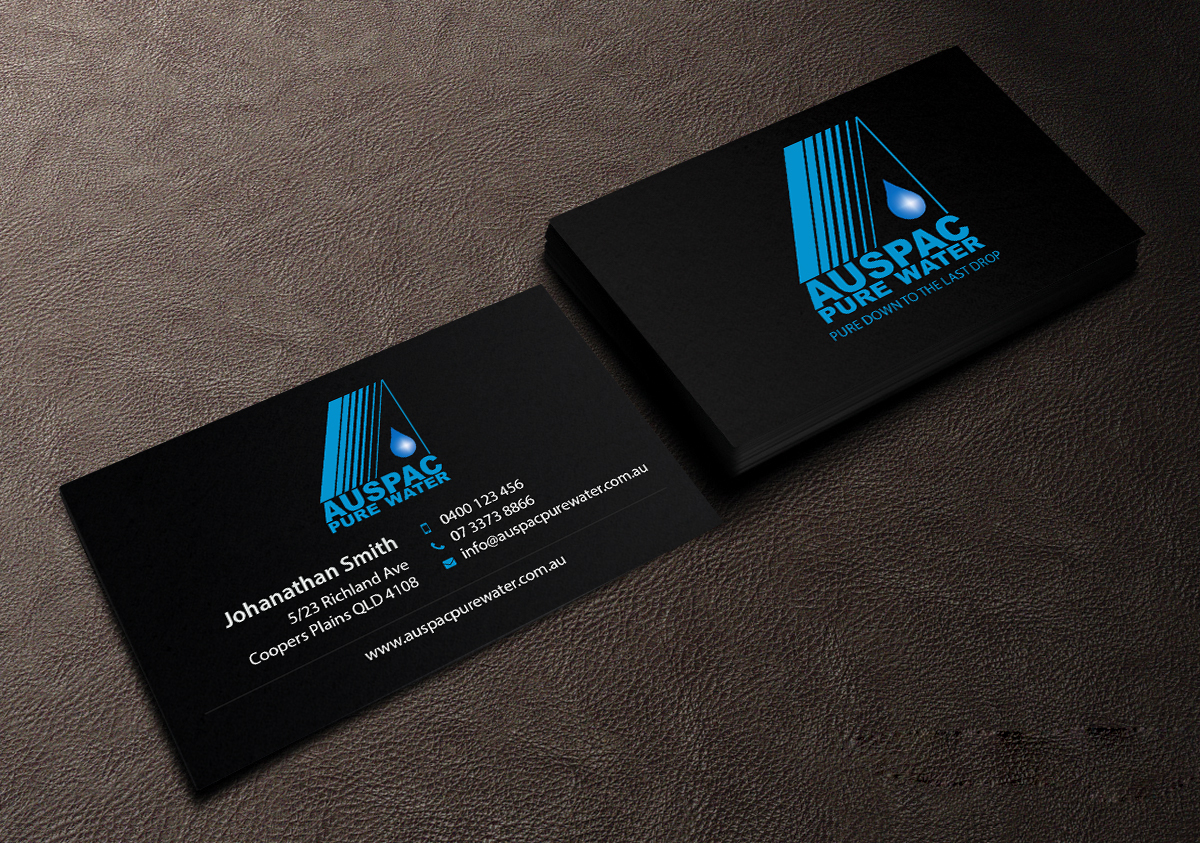 Business Card Design by Creations Box 2015 for Auspac Pure Water P/L | Design #13403344