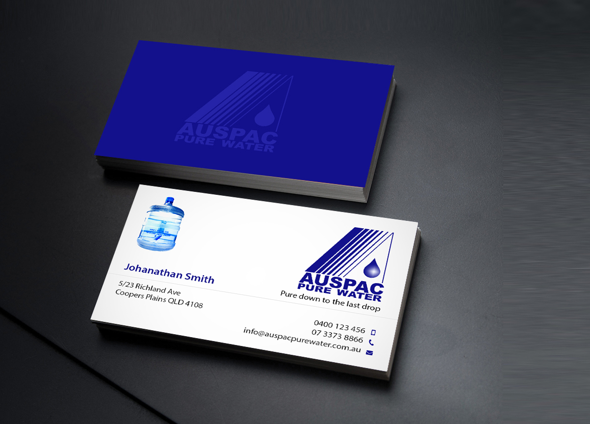 Business Card Design by Creations Box 2015 for Auspac Pure Water P/L | Design #13403345