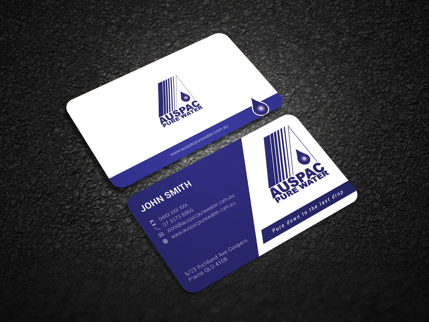 Business Card Design by Graphic Flame for Auspac Pure Water P/L | Design #13398783