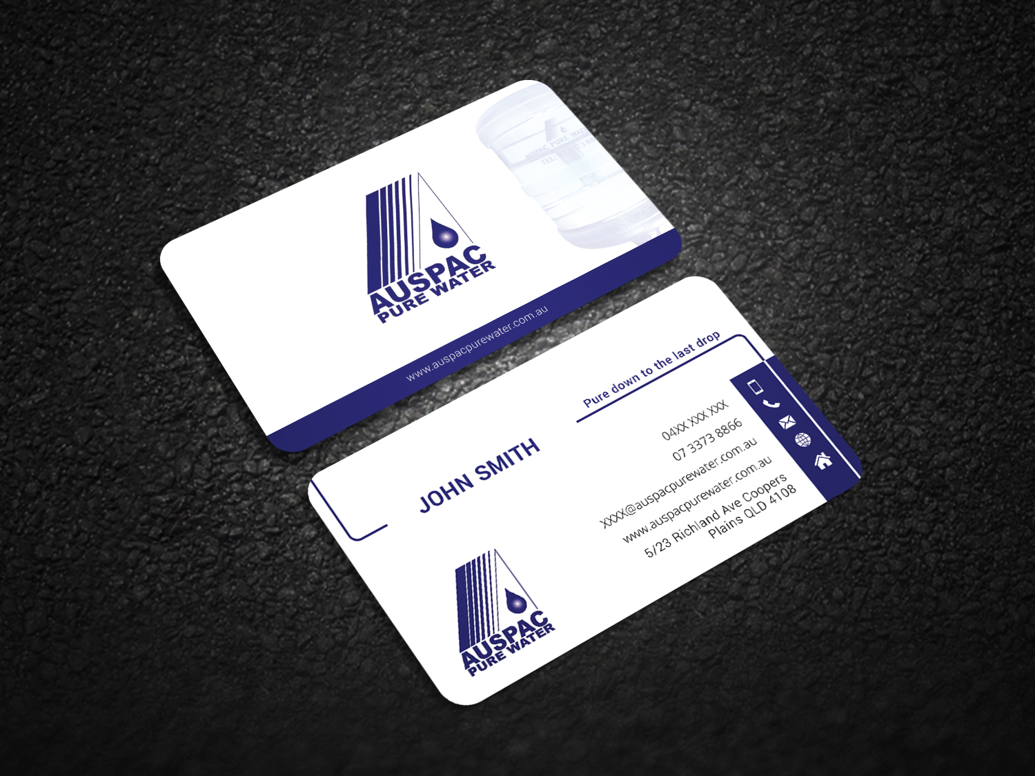 Business Card Design by Graphic Flame for Auspac Pure Water P/L | Design #13398787