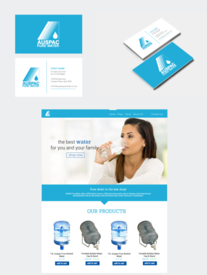 Business Card Design by sarahtelferdesign for Auspac Pure Water P/L | Design: #13393019