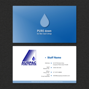 Business Card Design by Sharon Chiam for Auspac Pure Water P/L | Design #13395749
