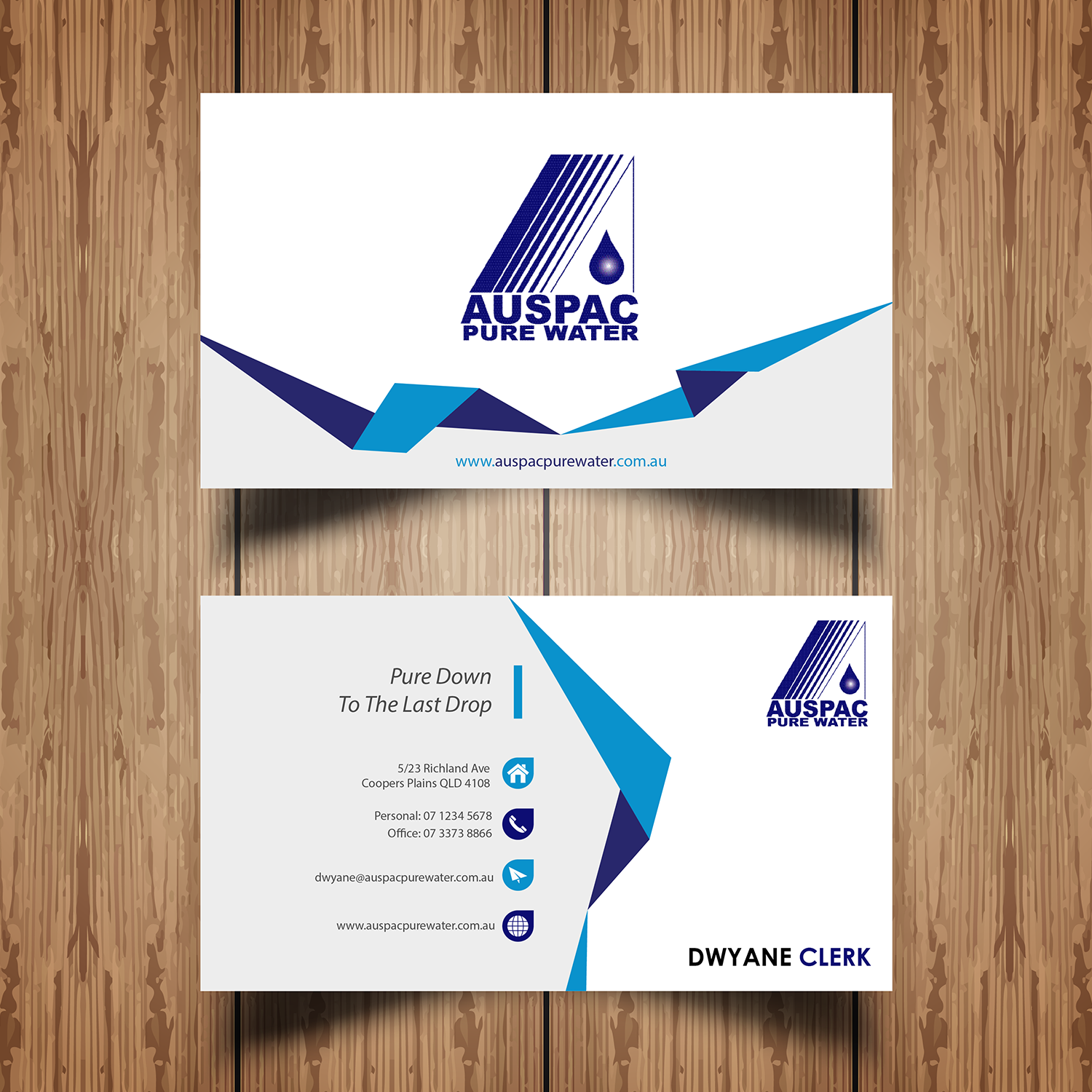Business Card Design by dpdeb21 for Auspac Pure Water P/L | Design #13393684