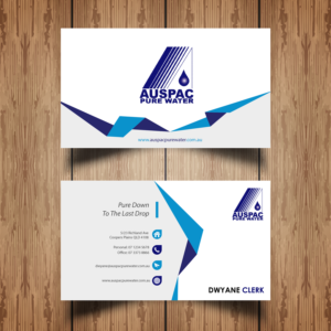 Business Card Design by dpdeb21 for Auspac Pure Water P/L | Design: #13393684