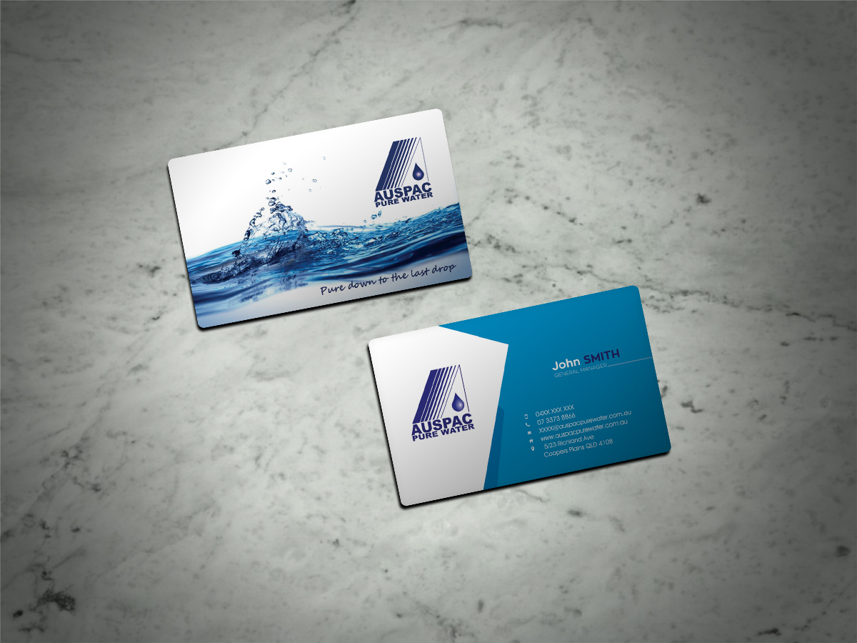 Business Card Design by Scorpius design for Auspac Pure Water P/L | Design #13402734
