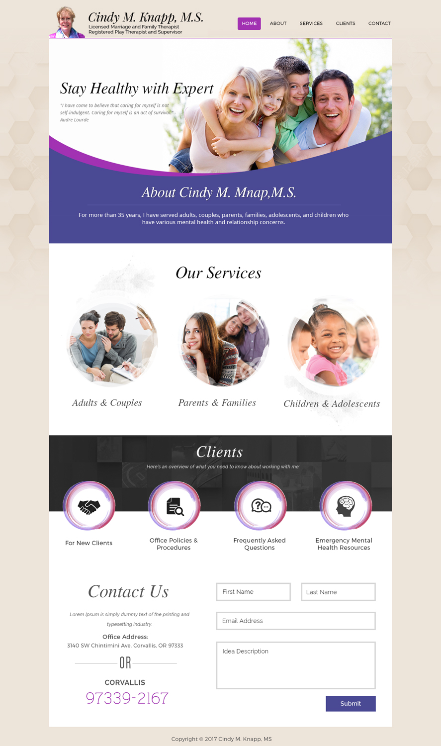 Web Design by Xclusive Designers for Cindy M Knapp, MS, LMFT | Design #13412311
