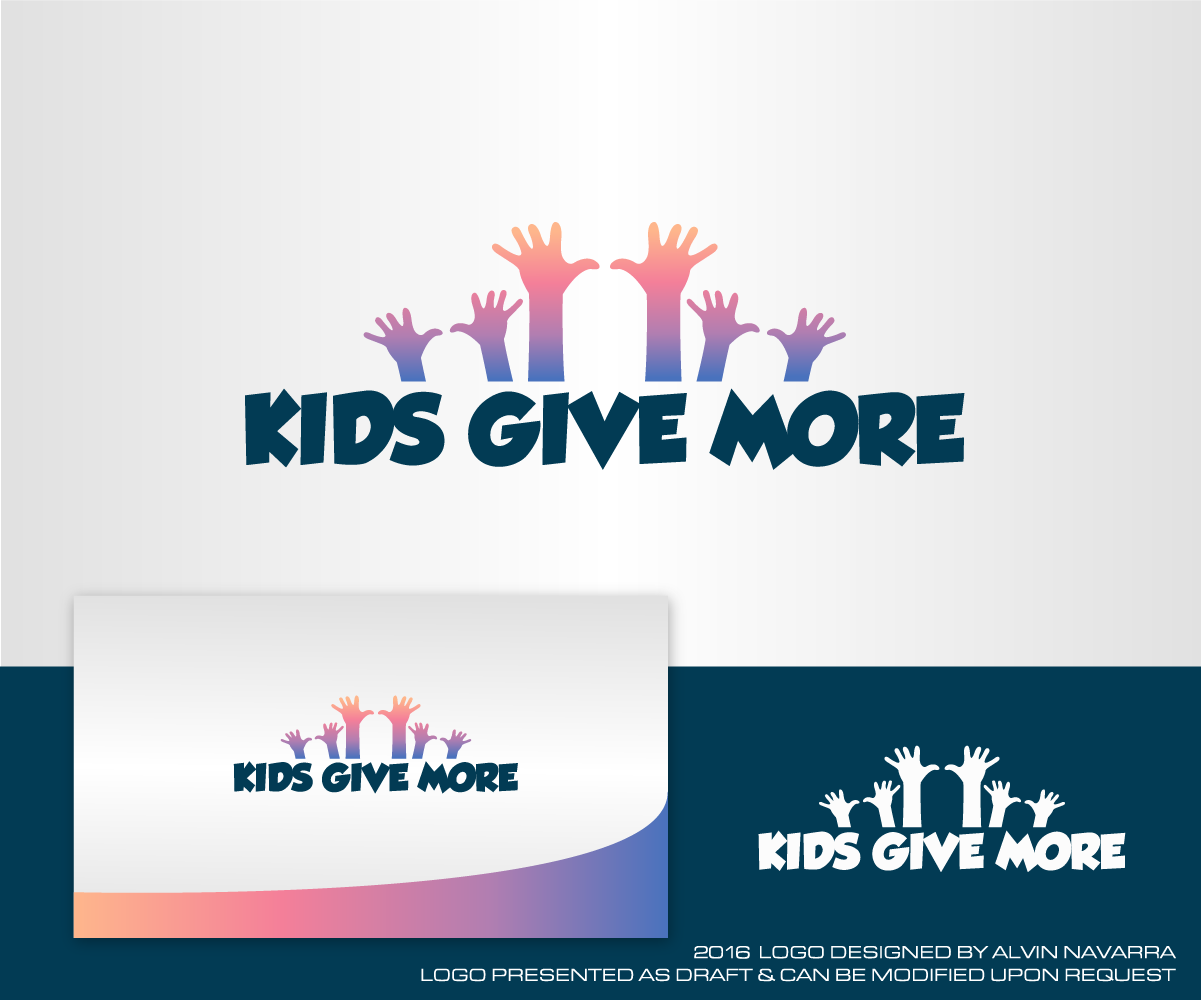 Modern, Bold, Non-Profit Logo Design for Kids Give More by alvinnavarra