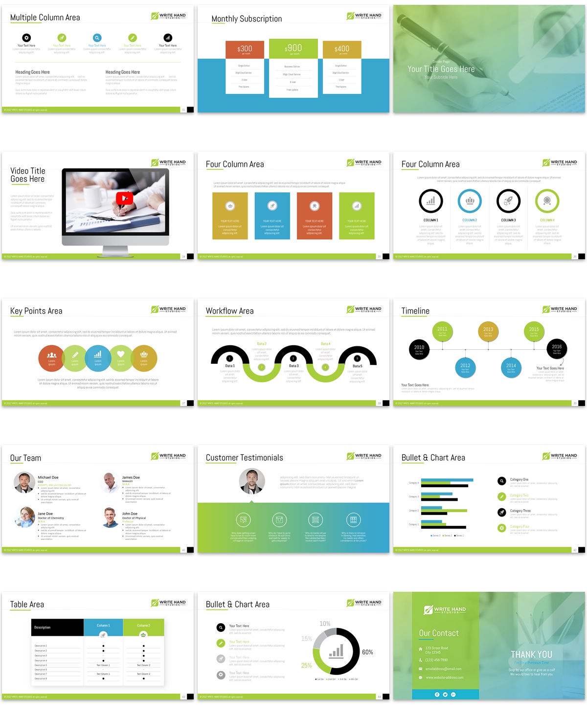 PowerPoint Design by Imazing for Write Hand Studios | Design #13405443
