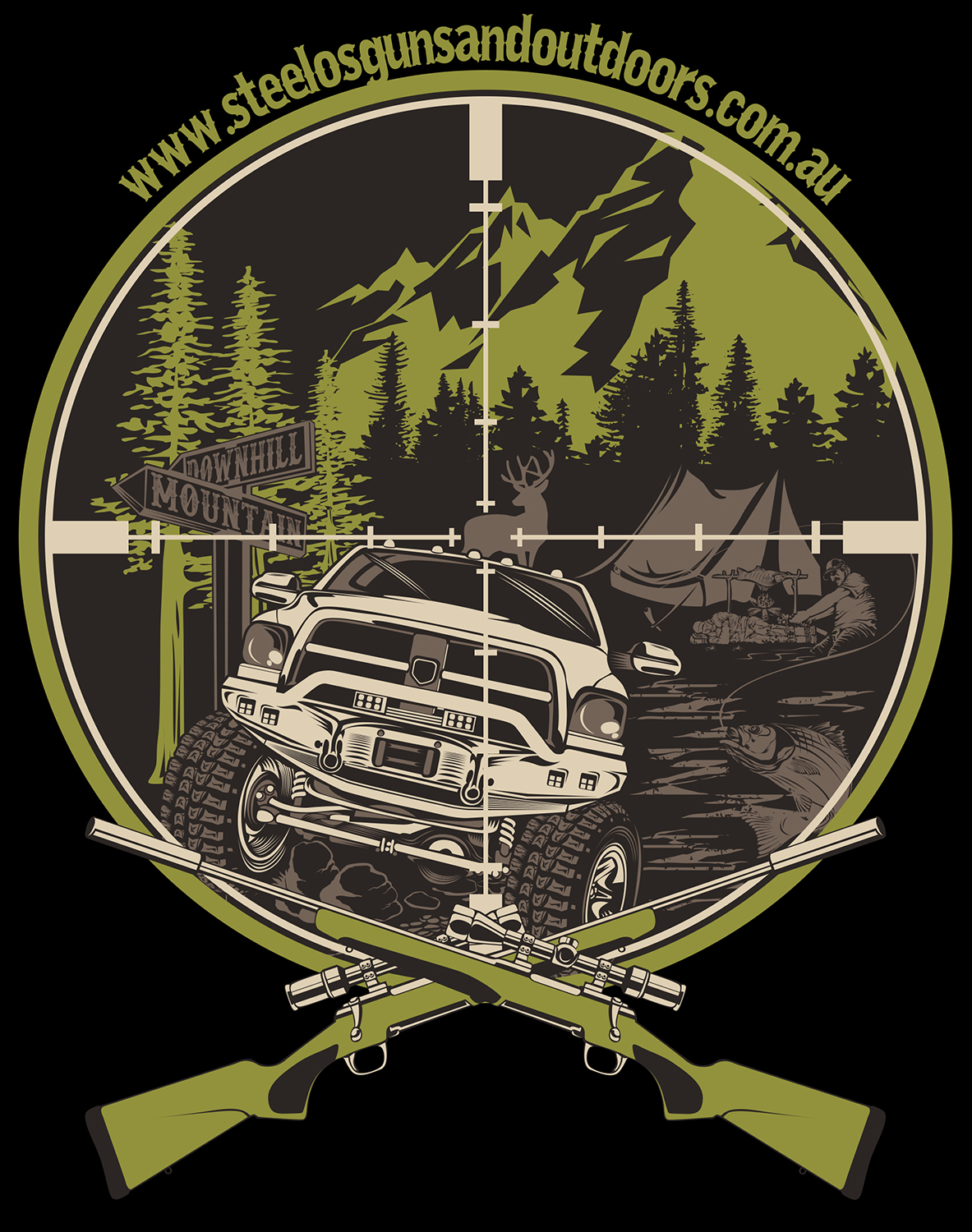 T-Shirt-Design von Kiki Hermawan für Steelo's Guns & Outdoors | Design #13425204