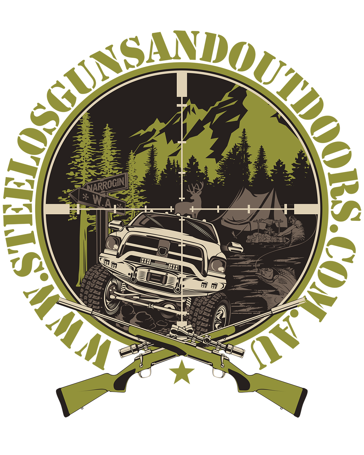 T-shirt Design by Kiki Hermawan for Steelo's Guns & Outdoors | Design #13540553