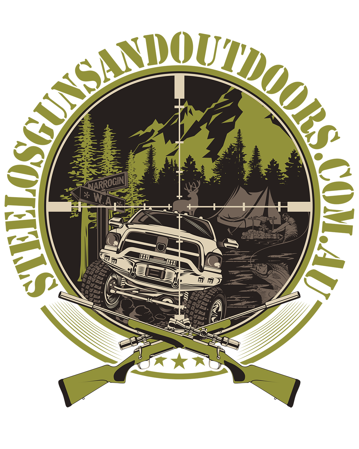 T-shirt Design by Kiki Hermawan for Steelo's Guns & Outdoors | Design #13540659