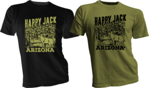 Promotional T-Shirt featuring Happy Jack, Arizona | Design de T-shirt par bacujkov