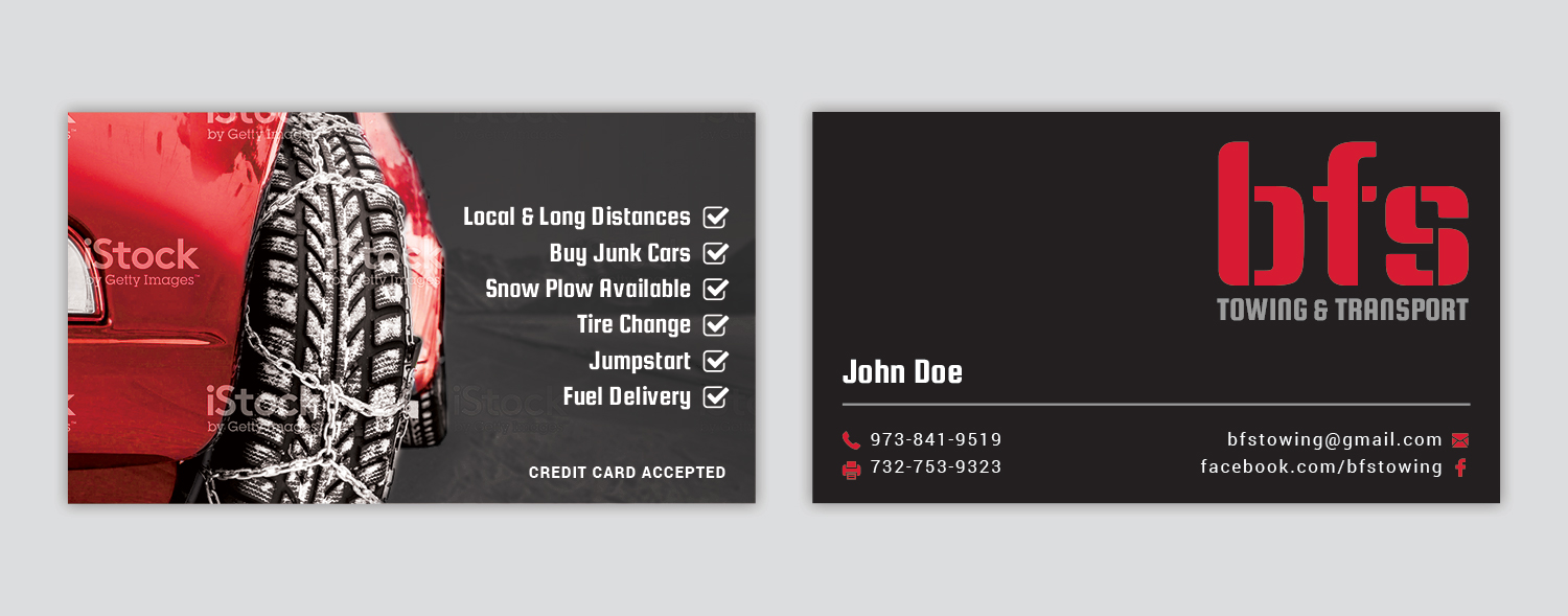 Business Card Design by MIND for bfs towing & transport | Design #13461893