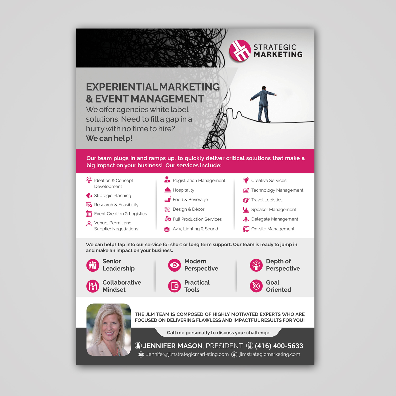 Flyer Design by Mariyam Khan for JLM Strategic Marketing | Design #13474968
