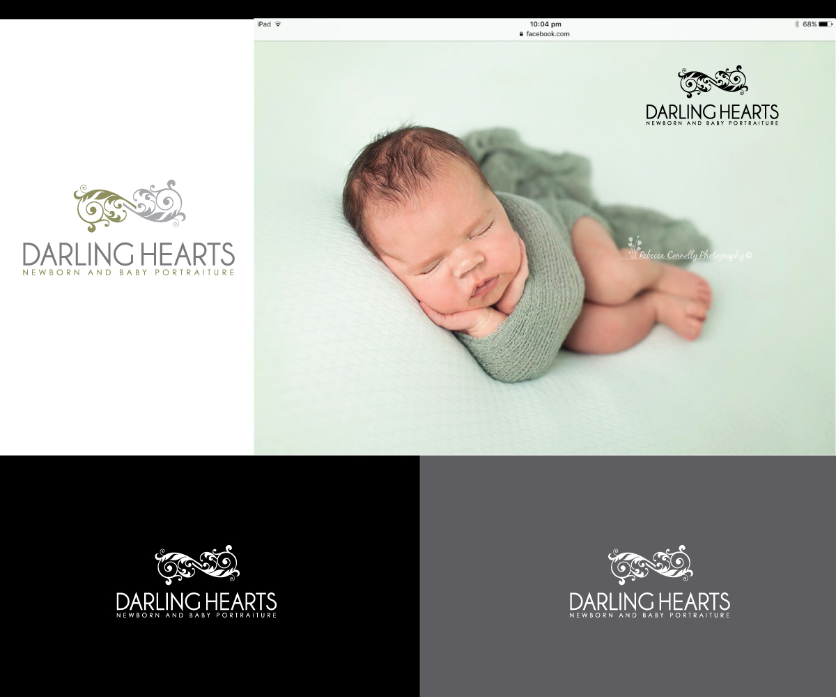 Logo Design by webeezine for Darling Hearts Newborn and Baby Portraiture  | Design #13444975