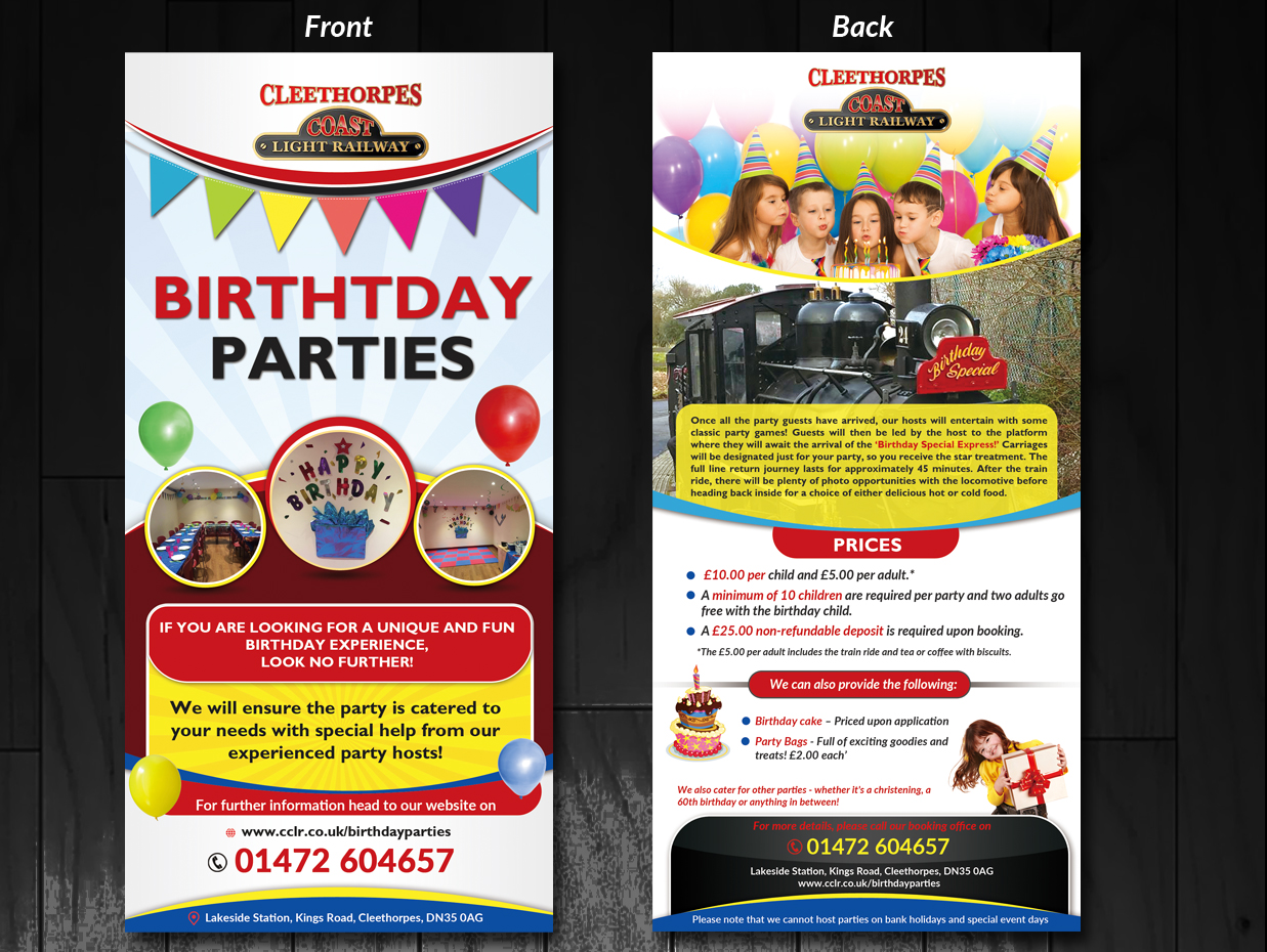 Flyer Design by innovative earth for Cleethorpes Light Railway Ltd | Design #13453477