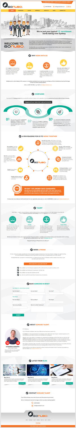 ONE PAGE WEBSITE for Cool Recruitment Agency | Wordpress Design by -Marc-