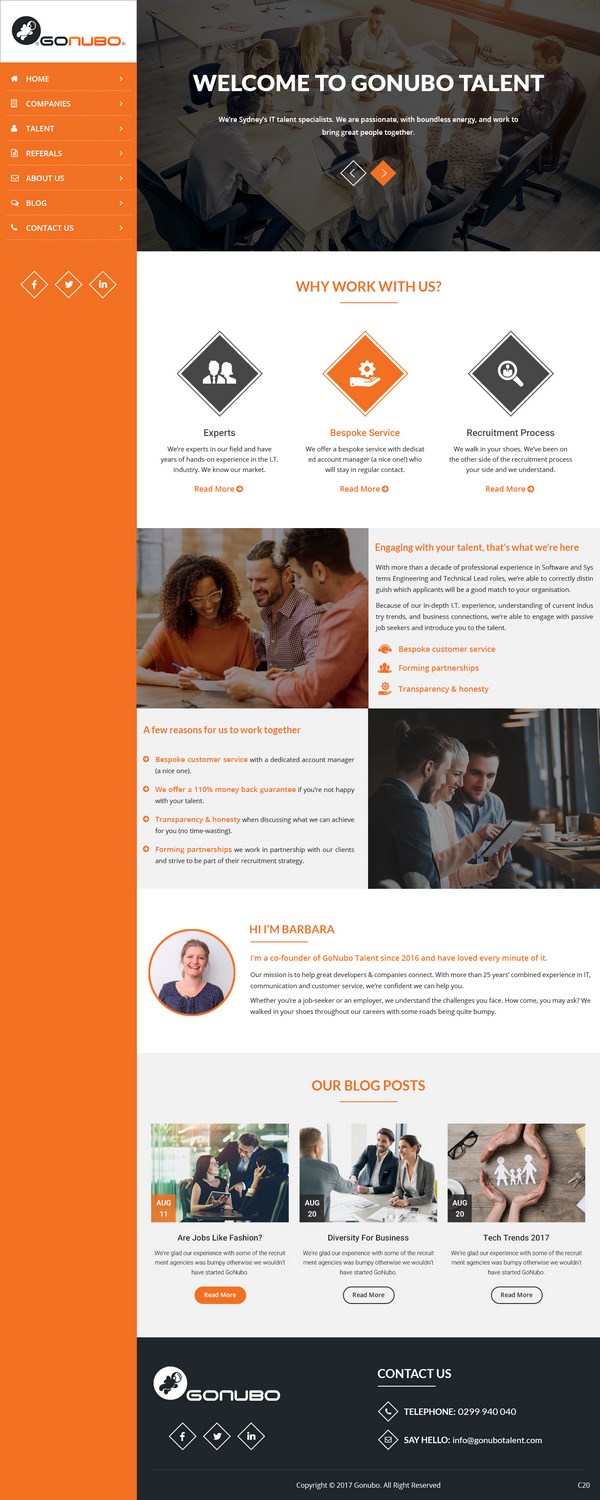 Wordpress Design by pb for V&A Creative Pty Ltd  | Design #13437730