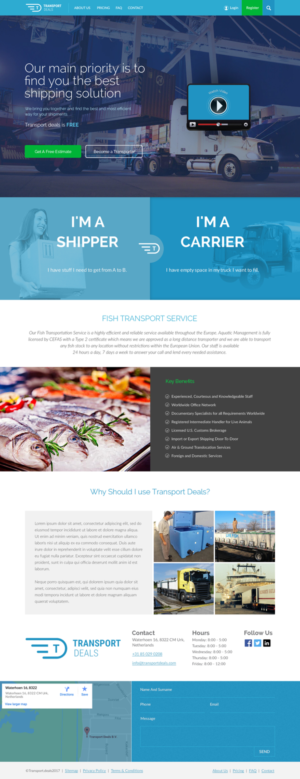 Web Design par Sandeep Taur pour Transport.deals | Design #13473356