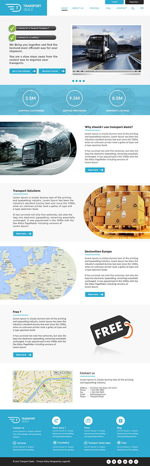 Web Design par bdesigner9 pour Transport.deals | Design #13499778