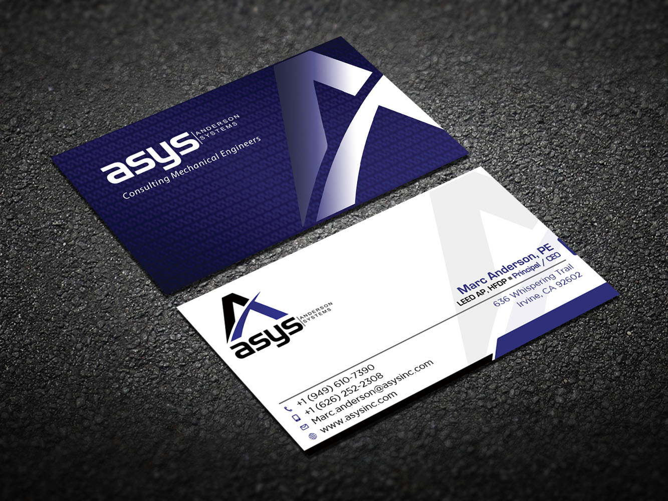 Visitenkarten-Design von Verified artistry (Design garden) für asys, inc | Design #13453122