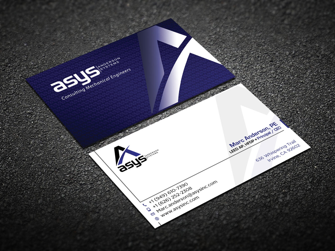 Design de Carte de Visite par Verified artistry (Design garden) pour asys, inc | Design #13453126