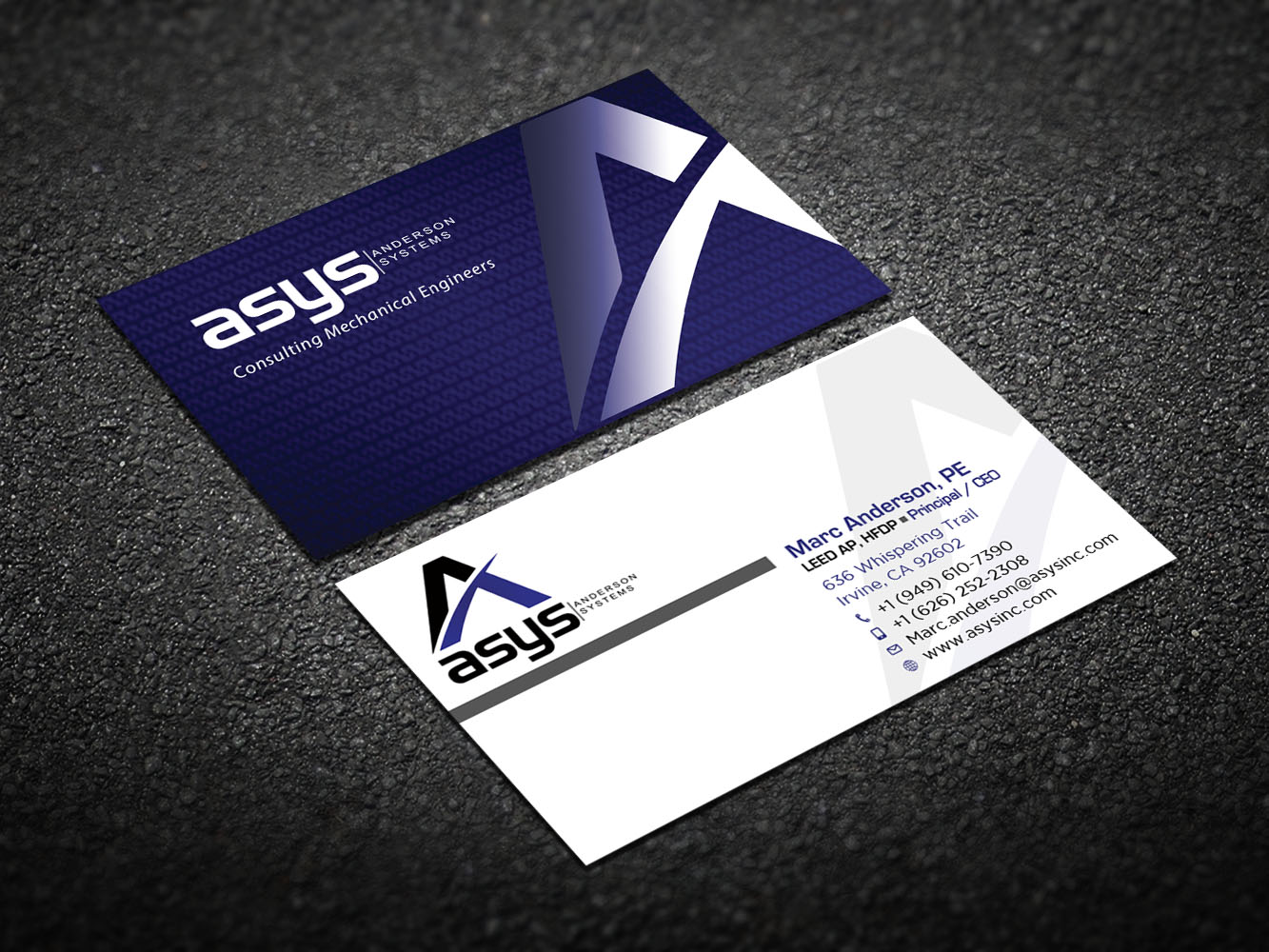 Business Card Design by Verified artistry (Design garden) for asys, inc | Design #13453130