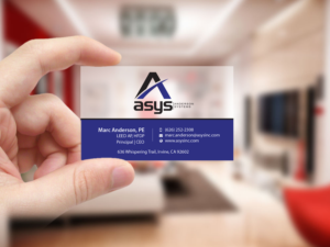 Visitenkarten-Design von Creations Box 2015 für asys, inc | Design: #13439116