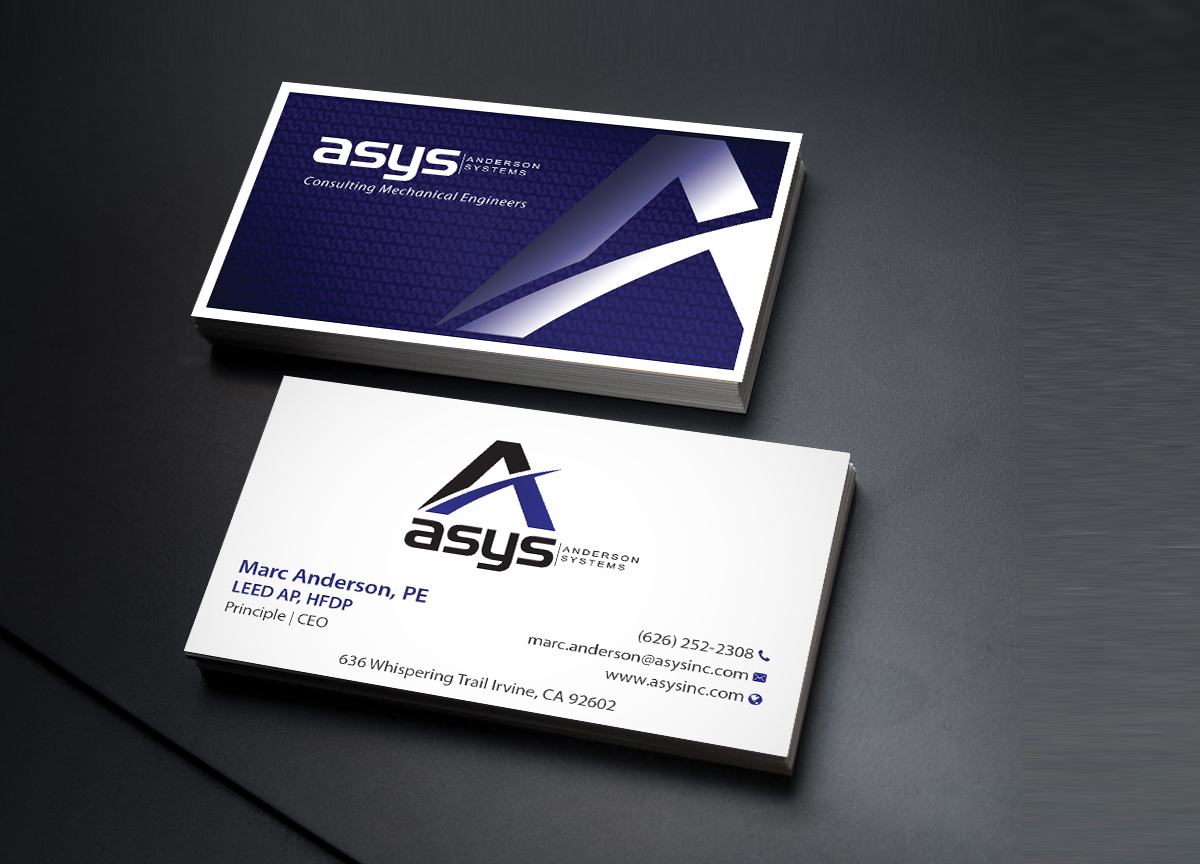 Visitenkarten-Design von Creations Box 2015 für asys, inc | Design #13439230
