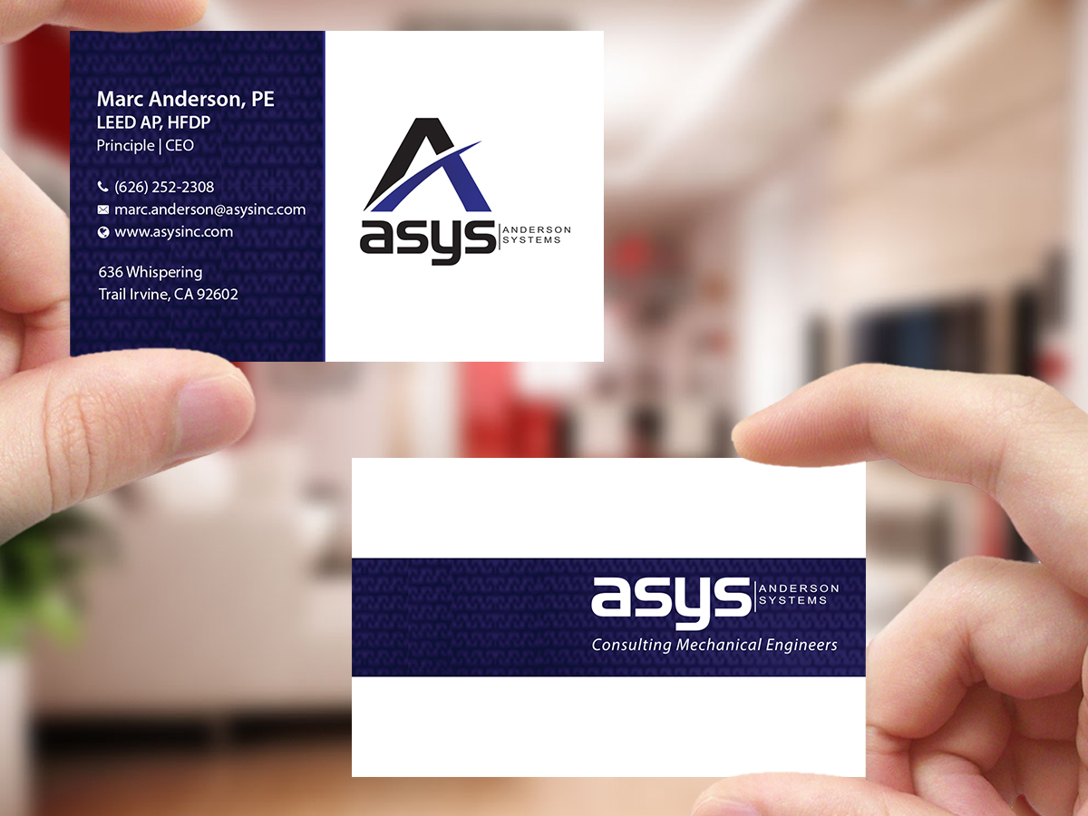 Visitenkarten-Design von Creations Box 2015 für asys, inc | Design #13439238
