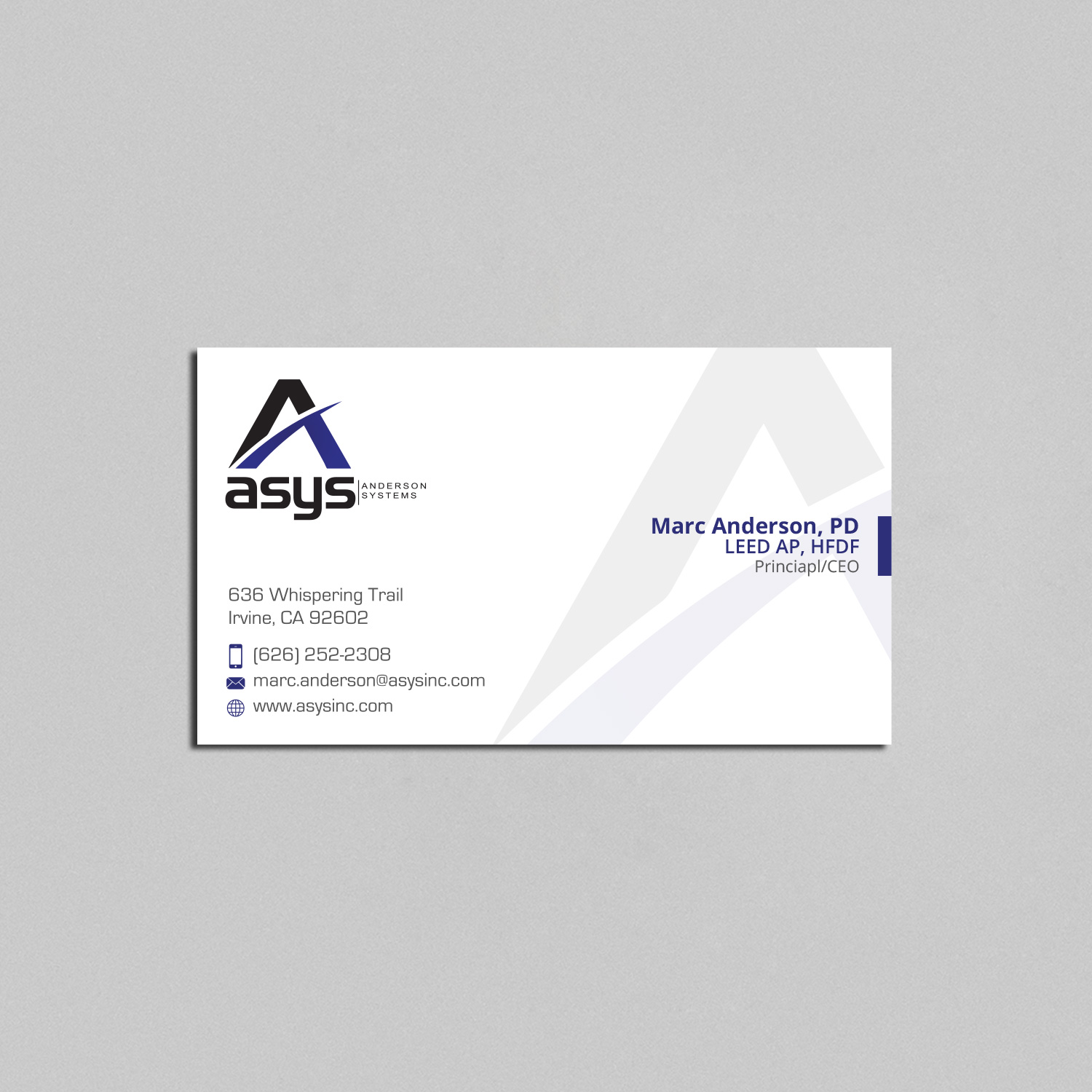 Visitenkarten-Design von Right_D für asys, inc | Design #13439164