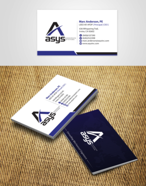 Visitenkarten-Design von alpesh9520 für asys, inc | Design: #13445920
