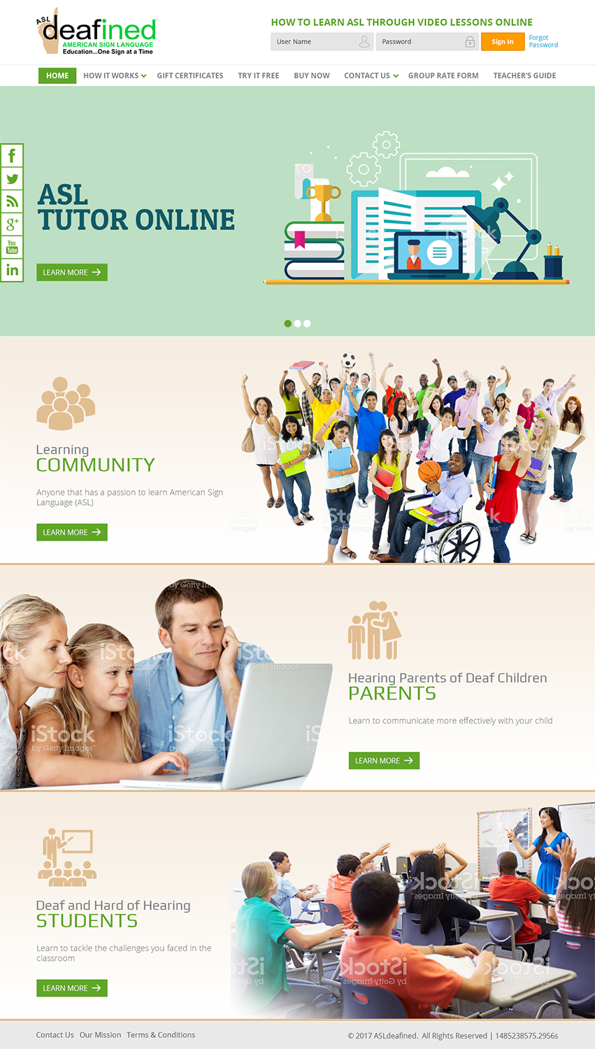 Web Design by RupalTechno for ASLdeafined.com | Design #13468587